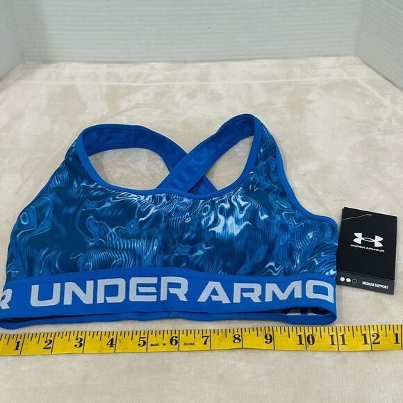 Under Armour Sports Bra Women’s Size SM Mid Printed Cross back Sports Bra NWT - Picture 3 of 9